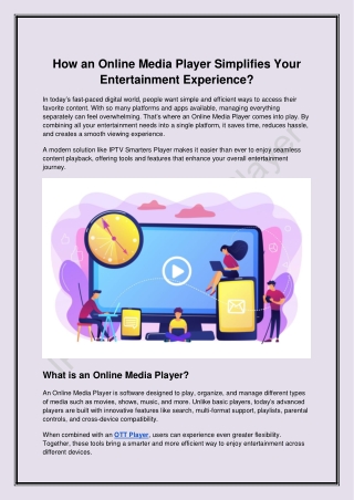 How an Online Media Player Simplifies Your Entertainment Experience