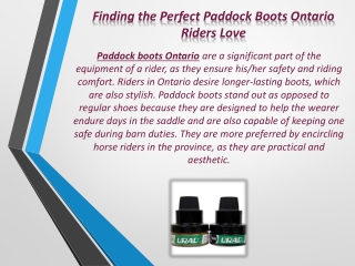 Finding the Perfect Paddock Boots Ontario Riders Love