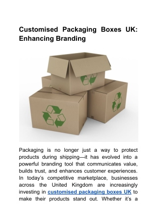 Customised Packaging Boxes UK_ Enhancing Branding