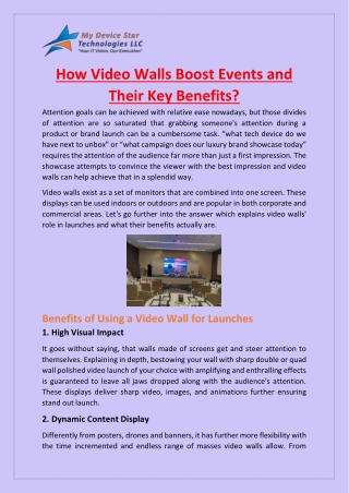 How Video Walls Boost Events and Their Key Benefits?