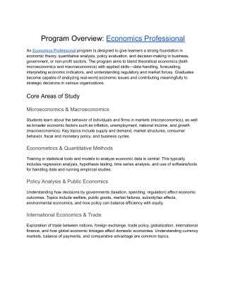 Economics Professional