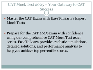 Crack the Exam with CAT Mock Test 2025: EaseToLearn