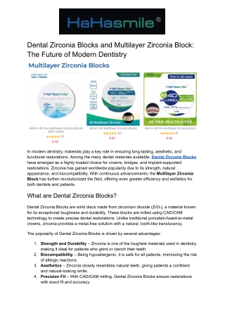 Dental Zirconia Blocks & Multilayer Zirconia Block | Strong & Aesthetic Restored