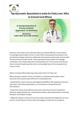 Best Ayurvedic Doctors for Fatty Liver