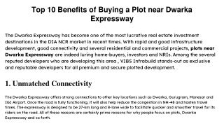 Top 10 Benefits of Buying a Plot near Dwarka Expressway