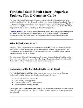 Satta King Faridabad Result Chart – Daily Superfast Updates