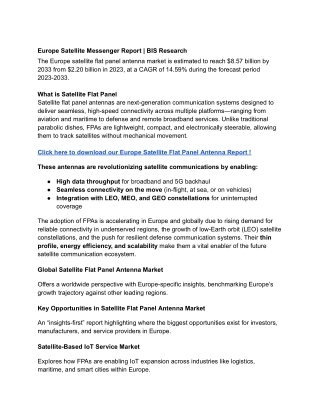 Europe Satellite Flat Panel - 18 Sepyember 2025