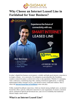 Why Choose an Internet Leased Line in Faridabad for Your Business.docx