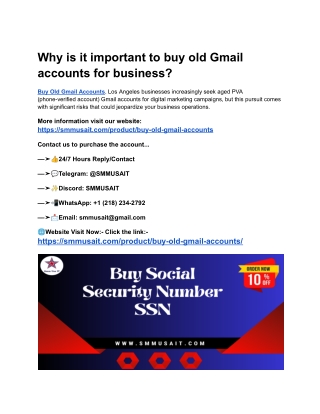 Why is it important to buy old Gmail accounts for business_