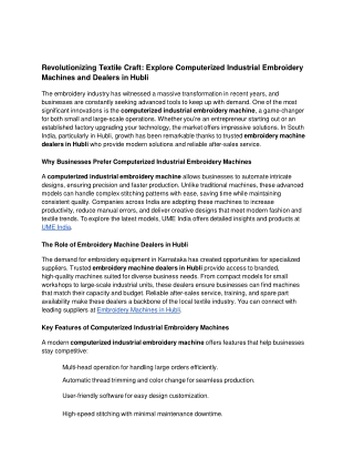 Revolutionizing Textile Craft_ Explore Computerized Industrial Embroidery Machines and Dealers in Hubli