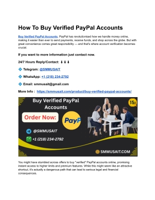 How To Buy Verified PayPal Accounts