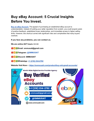 Buy eBay Account_ 5 Crucial Insights Before You Invest