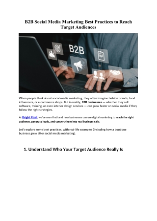 B2B Social Media Marketing Best Practices to Reach Target Audiences