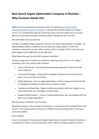 Best Search Engine Optimization Company in Mumbai