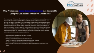Why Professional Home Remodeling Services Are Essential To Give your Old House a Fresh New Look in 2025