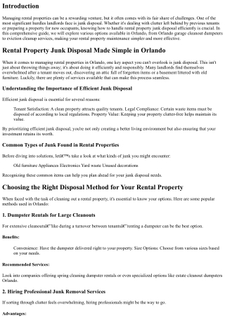Rental Property Junk Disposal Made Simple in Orlando