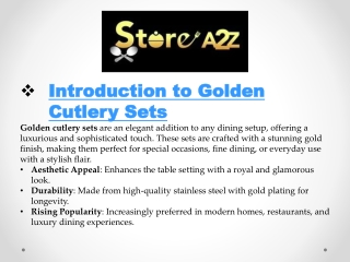Introduction to Golden Cutlery Sets