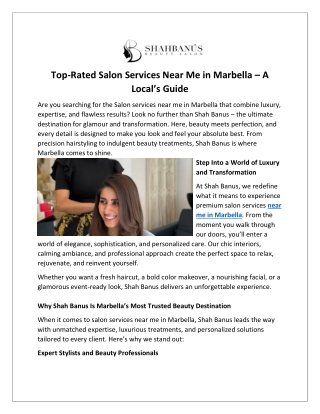 Top-Rated Salon Services Near Me in Marbella – A Local’s Guide