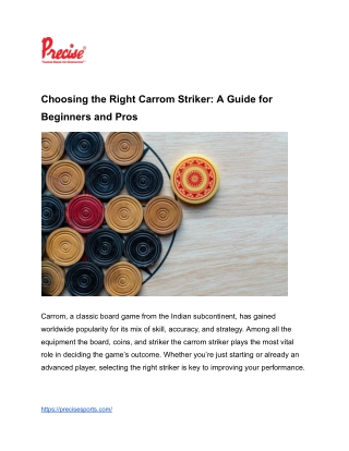 Choosing the Right Carrom Striker A Guide for Beginners and Pros