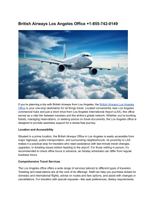 British Airways Los Angeles Office