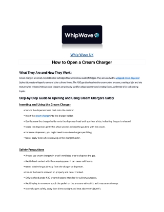 How to Open a Cream Charger