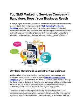 Top SMS Marketing Services Company in Bangalore_ Boost Your Business Reach