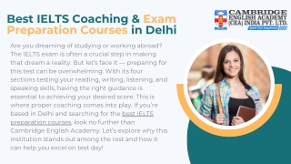 Best IELTS Coaching & Exam Preparation Courses in Delhi