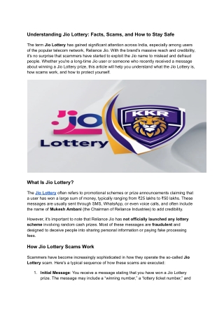 Understanding Jio Lottery_ Facts, Scams, and How to Stay Safe