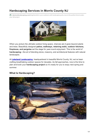 Hardscaping Services in Morris County NJ