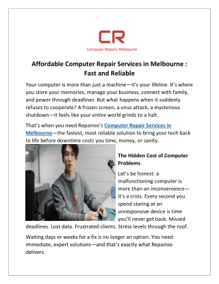 Computer Repair Services in Melbourne