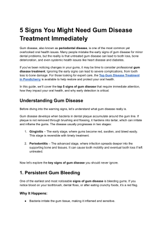 5 Signs You Might Need Gum Disease Treatment Immediately