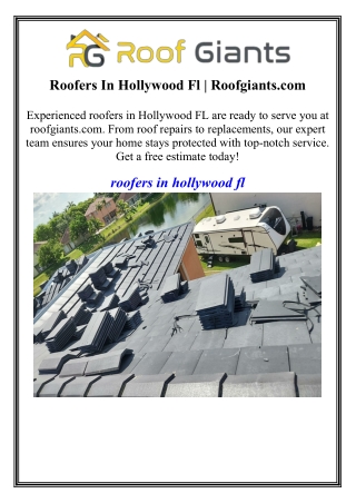 Roofers In Hollywood Fl Roofgiants.com