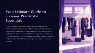 Your Ultimate Guide to Summer Wardrobe Essentials