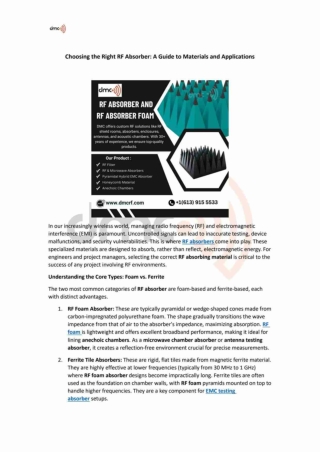 Choosing the Right RF Absorber