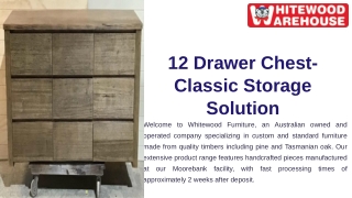 Whitewood Warehouse 12 Drawer Chest – Classic Storage Solution