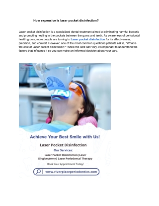 How expensive is laser pocket disinfection ?