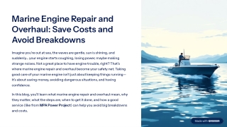 marine engine repair and overhaul