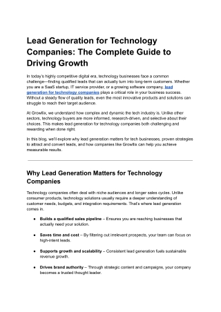 Lead Generation for Technology Companies_ The Complete Guide to Driving Growth