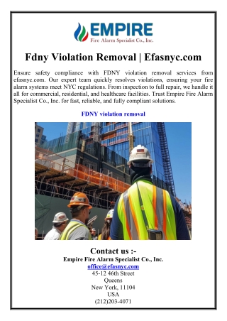 Fdny Violation Removal  Efasnyc.com
