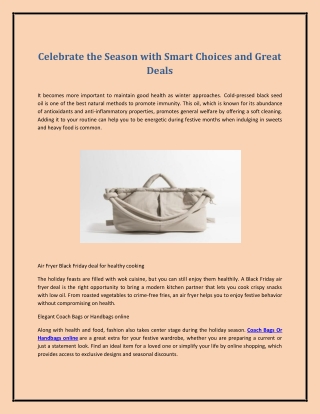 Celebrate the Season with Smart Choices and Great Deals