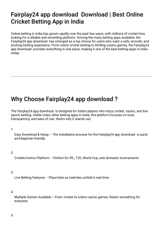 fairplay 24 App Download