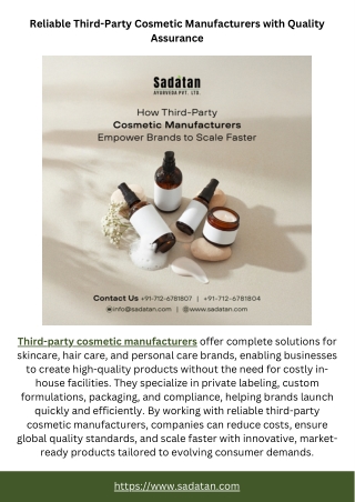 Reliable Third-Party Cosmetic Manufacturers with Quality Assurance