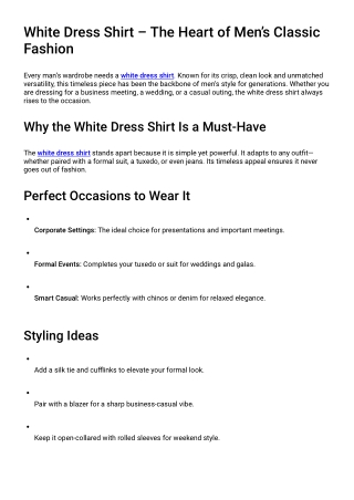 Professional White Business shirts