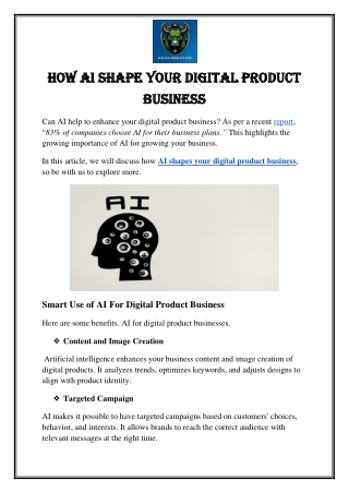 How AI Shape Your Digital Product Business
