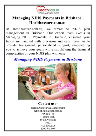 Managing NDIS Payments in Brisbane | Healthassure.com.au