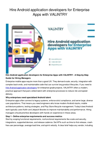 Hire Android application developers