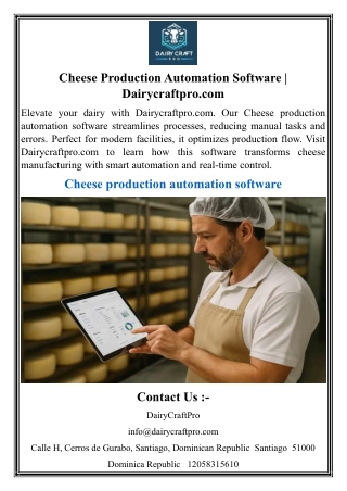 Cheese Production Automation Software  Dairycraftpro