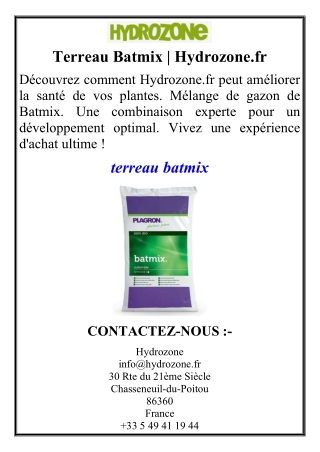 Terreau Batmix | Hydrozone.fr