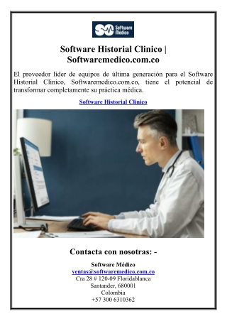 Software Historial Clinico  Softwaremedico.com.co