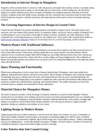 Interior Design Trends in Mangalore: A Complete Guide for Modern Homes